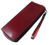 You Like  Thai Genuine Long Wallet Arround Zipped กระเป๋าหนังวัวแท้เป็นกระเป๋าทรงยาวมีซิปรอบ ใบเดียวเอาอยู่  สีน้ำตาลแดง    maxam design