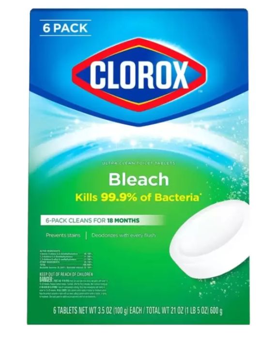 clorox-automatic-toilet-bowl-cleaner-100-g-ผลิตภัณฑ์ทำความสะอาดโถสุขภัณฑ์-ขนาด-100-ก้อน-แบ่งขายจากกล่องละ6ก้อน