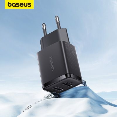Baseus 10.5W ที่ชาร์จสำหรับเดินทาง USB แบบพกพาขนาดเล็กอะแดปเตอร์ติดผนังชาร์จโทรศัพท์พอร์ตชาร์จคู่