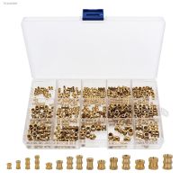 ☜☫ 340Pcs M2 M3 M4 M5 Brass Threaded Knurled Nuts Insert Round Injection Moulding Female Thread Knurled Nuts Assortment Kit