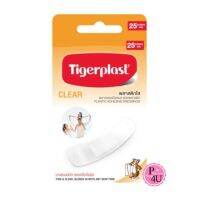 Tigerplast CLEAR พลาสเตอร์ปิดแผล ชนิดพลาสติกใส บางแนบสนิทกลมกลืนกับผิว ขนาด 19 mmX72 mm กล่องละ 25 ชิ้น