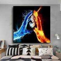 Technology Fire and Water Love Warrior Canvas Cool Art Prints Canvas Painting Style Wall Picture for Living Room Decoration