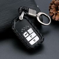 Angel Carbon Fiber Car Key Fob Case Shell Holder For Honda Accord CRV HR-V Civic