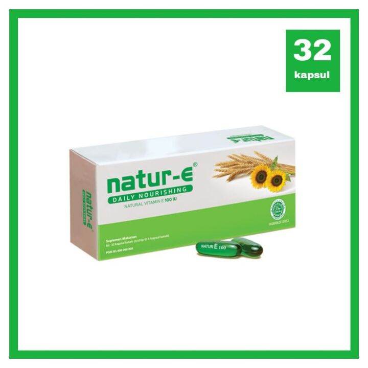 NaturE Hijau Vitamin E 100 IU 32s Box Isi 32 Kapsul Lazada Indonesia
