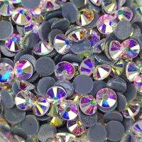 【CW】 All Size Top AB/Clear Super Hot-Fix Rhinestones Glass Strass Iron Stone Fabric Garment