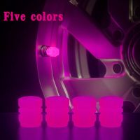 Luminous Tire Valve Cap Car Motorcycle Bike Wheel Hub Glowing Valve Cover Pink Red Tire Decoration Auto Styling Tyre Accessories Wheel Covers