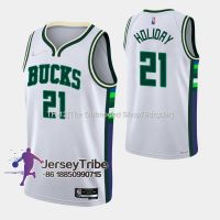 ✿✺✵ 2021-22 New Original NBA Basketball Mens Jersey On Sale Milwaukee Bucks 21 Jrue Holiday Retro City Edition Jerseys Dri-Fit Swingman White with 75th Anniversary Silver Diamond Swoosh