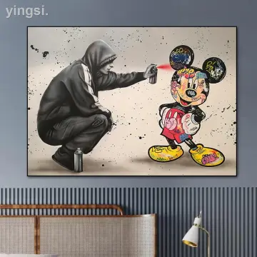 Disney Art Luxury Mickey Mouse and Donald Duck Fashion Canvas Prints  Cartoon Pictures on Home Decor