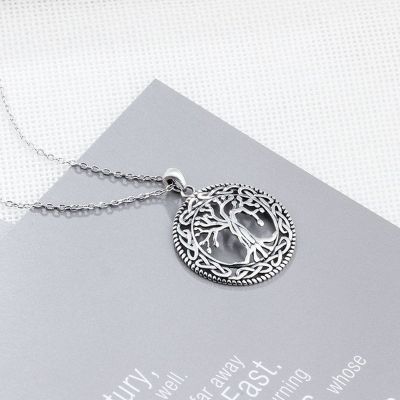 Hot Tree of Life Crystal Round Small Pendant Necklace Gold Silver Color Bijoux Collier Elegant Women Jewelry Gifts Dropshipping