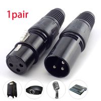 ◑ 1 pair Cannon Male and Female 3 Pin XLR Microphone Audio AV Cable Plug mic Connectors Cannon Cable Terminals Sound plug