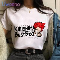 อะนิเมะ My Hero Academia Tshirt Eijiro Kirishima ผู้หญิงเสื้อยืดท็อปแบบตัวสั้นญี่ปุ่น Tshirt หญิงมังงะ Graphic Tee เสื้อ Punk เสื้อผ้า