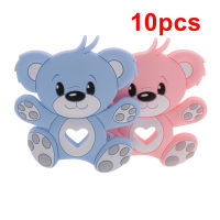 202110pcs Silicone Bear Baby Teether Food Grade Infant Teething Pacifier Chain Accessories Rodent Pendant Newborn Toy BPA Free Koala