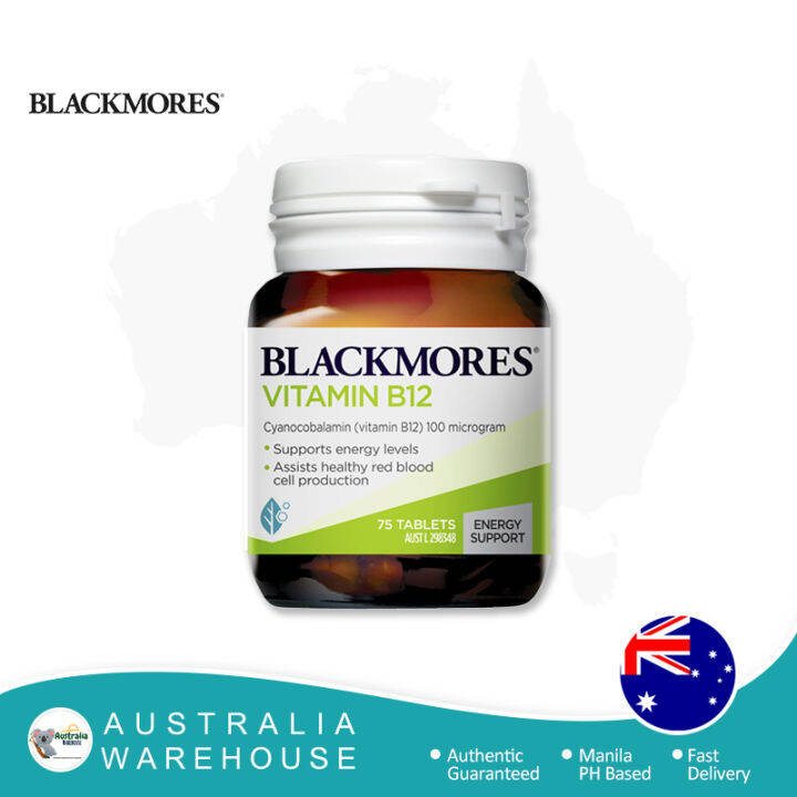Blackmores Vitamin B12 Cyanocobalamin Energy Support 100mcg 75 Tablets