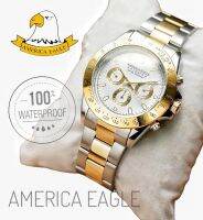 America Eagle นาฬิกาข้อมือผู้ชาย กันน้ำ100% สายแสตนเลส สีเงิน 2กษัตริย์ นาฬิกาอเมริกันอิเกิ้ล นาฬิกาผู้ชายสายเหล็ก RC819