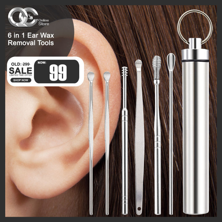 Ear Wax Removal Tools 6 in 1 Stainless Steel Ear Wax Cleaner Tool Set