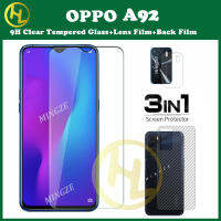 3-In-1สำหรับ OPPO A52 A92กระจกเทมเปอร์ป้องกันจอฟิล์ม OPPO A1 2023 A1X A1Pro A58 A78 A55 A16 A77S A33 A36 4G / A76 4G A97 A95 5G A16K 5G A57S 5G/A12 A15S/A7/A5S A74 A54 A94 5กรัม A53 A12E A35/A3S A31 A9 2020/A5 2020 4G ฟิล์มป้องกัน9H