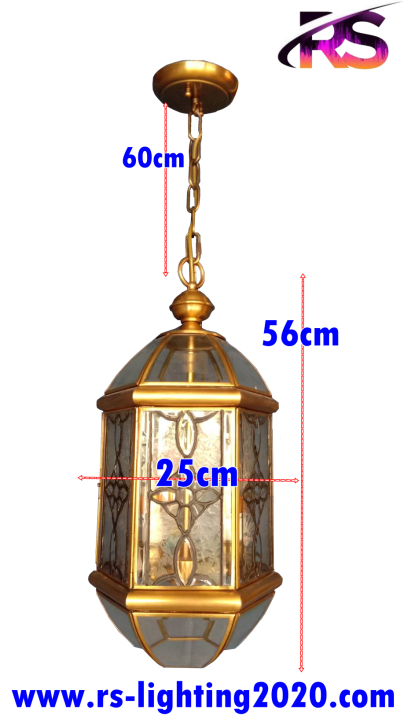 โคมไฟห้อยในอาคาร-ไฟห้อยทองเหลือง-rs-6061-3-ไม่รวมหลอดไฟ