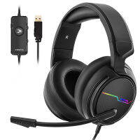 UNITOP Xiberia V20 Gaming Headphones USB 7.1 Headset for PC Game Computer Bass Stereo Earphones with Microphone LED Light