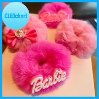 C169CKNRL สีทึบทึบ ตุ๊กตาบาร์บี้ scrunchie ตุ๊กตาผ้าพลัฌ แฟชั่นสำหรับผู้หญิง เชือกรัดผม ของใหม่ อุปกรณ์เสริมผม ยางรัดผม สำหรับผู้หญิง