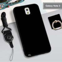 เคสสำหรับ Samsung Galaxy Note 3 (N9000) คุ้มครองเต็มรูปแบบ 3 in 1 โทรศัพท์กรณี TPU Soft Silicon M atte โทรศัพท์ปก,กรณีโทรศัพท์ซัมซุงด้วยเชือกฟรีและผู้ถือแหวน