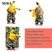 MIRA Camo Hoodie Pikachuฟิกเกอร์PVC Pokémon Animeตุ๊กตาขยับแขนขาได้รุ่นของเล่นสำหรับเด็กผู้ใหญ่15ซม.