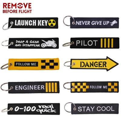 REMOVE BEFORE FLIGHT Novelty Keychain Launch Key Chain Bijoux Keychains for Motorcycles and Cars Key Tag New Embroidery Key Fobs Key Chains