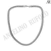 ANGELINO RUFOLO Necklace ดีไซน์ 8 mm. Classic Chain สร้อยคอ Stainless Steel 316L(สแตนเลสสตีล)คุณภาพเยี่ยม สีเงิน