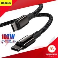 ถูก/แท้Baseus สายชาร์จ USB-C PD 100W QC4.0 E-Marker สายถัก ชาร์จเร็ว Type-C to Type C For iPad Pro Ipad air 4