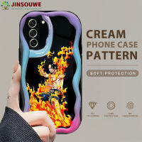 เคสโทรศัพท์เคสสำหรับ Samsung Galaxy S21 FE 5G สำหรับการ์ตูนเด็กหญิงเด็กชายPortgas .D.Ace เนื้อครีมขอบลอน