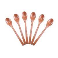 Wooden Spoons, 6 Pieces Wood Soup Spoons for Eating Mixing Stirring, Long Handle Spoon Kitchen Utensil