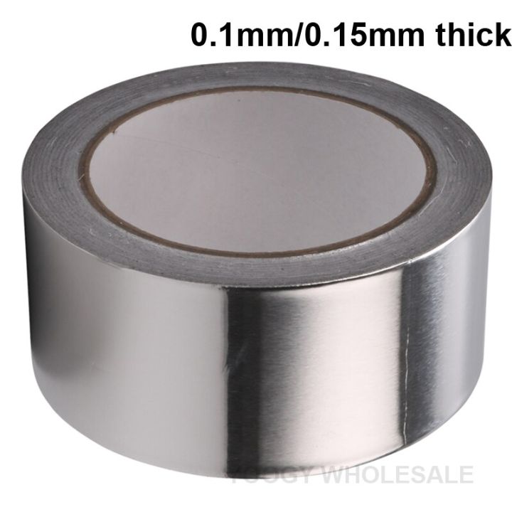10mm~50mm~100mm Adhesive Aluminum Foil Tape for EMI shielding  Kitchen Smoke Extraction Pipes Wrap  20meters/roll Adhesives Tape