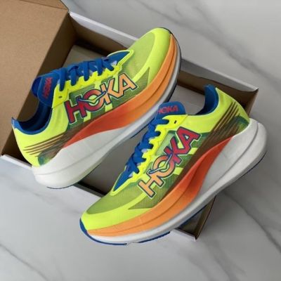 HOKA Oneone U ROCKET X 2 Durable Breathable Low Top Running Casual Shoes Men Women Marathon None-Slip Outdoor Athletic Sneakers