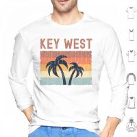 Key West Summer Palm Beach Retro Sunset Design Hoodie cotton Long Sleeve Key West Florida Florida Keys Beach Key Florida