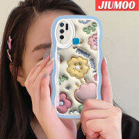 เคส JIUMOO เคส Y50สำหรับ VIVO Y30 Y30i แฟชั่น3D ดอกไม้สวยลายคลื่นขอบซิลิโคนแบบนิ่มดั้งเดิมเคสป้องกันกล้องเลนส์คลุมทั้งหมดกรอบปกหลังเคสนิ่ม