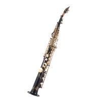 [ammoon]Brass Straight Soprano Sax Saxophone Bb B Flat Woodwind Instrument Natural Shell Key Carve Pattern with Carrying Case Gloves Cleaning Cloth Straps Cleaning Rod