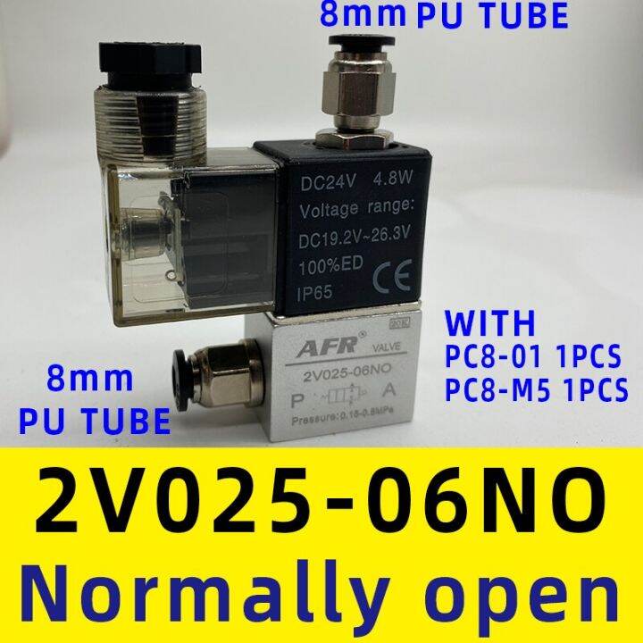 2V025-06NO Valve 12V 24V 220V Airtac Jenis Pneumatik Katup Solenoid 2 ...