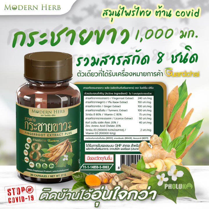 กระชายขาว-พลัส-1000-มก-ของแท้-ตรา-modern-herb-30-แคปซูล-สูตรเข้มข้น-มาตราฐาน-gmp-iso-มี-อย-รับรอง-1-กระปุก