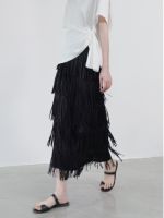 Issey Miyake Heavy Summer Tassel Cake Skirt Female 23 New Design Feeling Temperament Show Thin The A-Line Skirt Straight Skirts