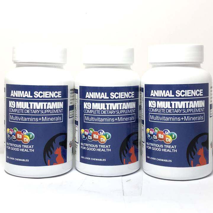 [SOUTH VET] Animal Science K9 Multivitamins 100 liver chewables Complete Dietary Supplement for