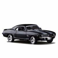 1:36เชฟโรเลทสหรัฐอเมริกา1969 Camaro Ss วินเทจสีดำด้านโลหะ Kereta ของเล่นโมเดล untuk Koleksi Kanak-Kanak A318