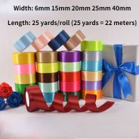 25Yards/Roll Satin Ribbons Wedding Birthday Party Gift Wrapping Tape Xmas Festival Supplies DIY Crafts 6mm 15mm 20mm 25mm 40mm Gift Wrapping  Bags