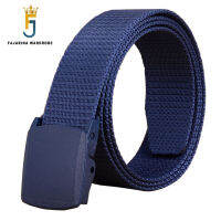 FAJARINA Uni Quality Blue Plastic Smooth Buckle Canvas Automacit Styles Straped Nylon Belts for Men 95-125cm Length CBFJ0028