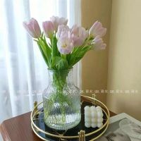 [COD] European-style glacier ins transparent glass vase hydroponic rose dried flowers large mouth living room decoration