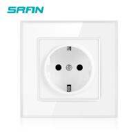 hot！【DT】 SRAN Socket16A Electrical Outlet  86mmx86mm Glass Panel Wall Socket