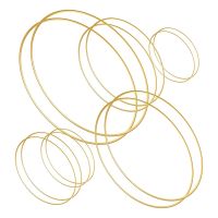 12 Pcs 6 Sizes Gold Dream Catcher Metal Rings Floral Hoops Wreath Macrame Creations Ring for DIY Crafts