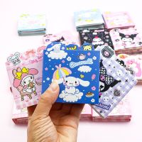 12ชิ้น/เซ็ตการ์ตูน Sanrio Family Kuromi สมุดโน๊ตนักเรียนพับได้สร้างสรรค์แบบพกพาข้อความหนังสือสี