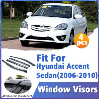 Window Visor Guard สำหรับ Hyundai Accent Sedan 2006-2010 Vent Cover Trim Awnings Shelters Protection Sun Rain Deflector อุปกรณ์เสริม