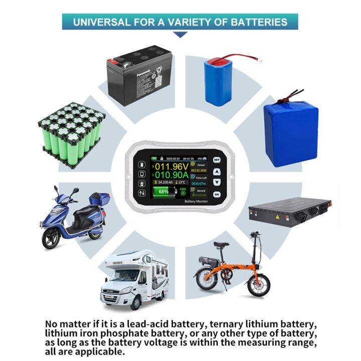 battery-monitor-bluetooth-dc-0-120v-100a-400a-600a-battery-tester-voltage-current-va-battery-coulomb-meter-capacity-indicator