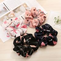 【CW】 Hair Tie Floral Houndstooth Design Accessories Scrunchie Ponytail Holder Rope free shipping