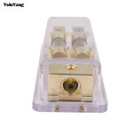 60A AGU Fuse Holder Power Distribution Box 1 In 2 Out Fuse with Fuse Core for Car Speaker Fuse Box Distributor